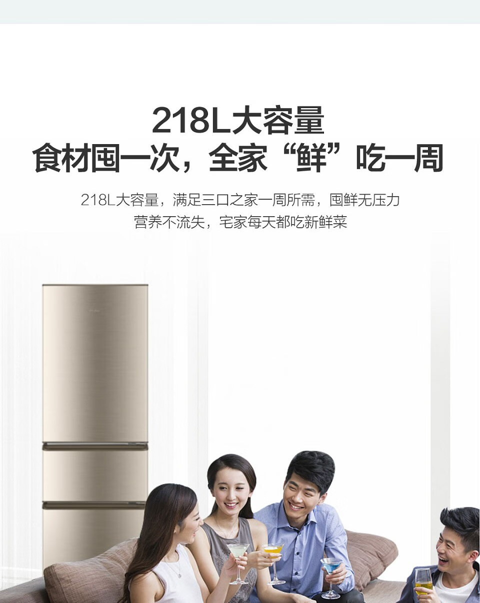 海尔（Haier）冰箱迷你小型家用电冰箱宿舍租房冷冻冷藏冰箱 BCD-218STPS