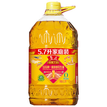鲁花 食用油粮油 香飘万家花生油5.7L
