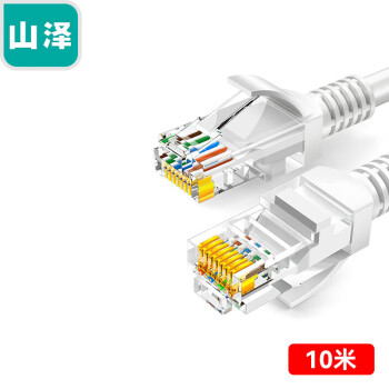 山泽(SAMZHE) 超五类网线 CAT5e类高速千兆网线 10米 工程/宽带连接跳线 成品网线 贝吉色 ZW-10