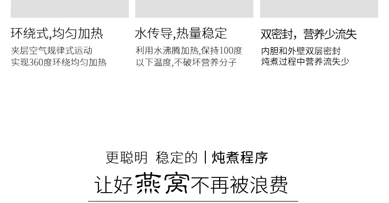九阳（Joyoung）电炖锅电砂锅隔水炖预约预热陶瓷燕窝炖汤煲粥家用多功能炖肉1.8L白瓷炖锅D-18G1 白