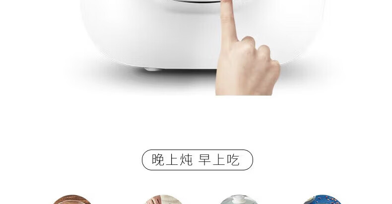 九阳（Joyoung）电炖锅电砂锅隔水炖预约预热陶瓷燕窝炖汤煲粥家用多功能炖肉1.8L白瓷炖锅D-18G1 白