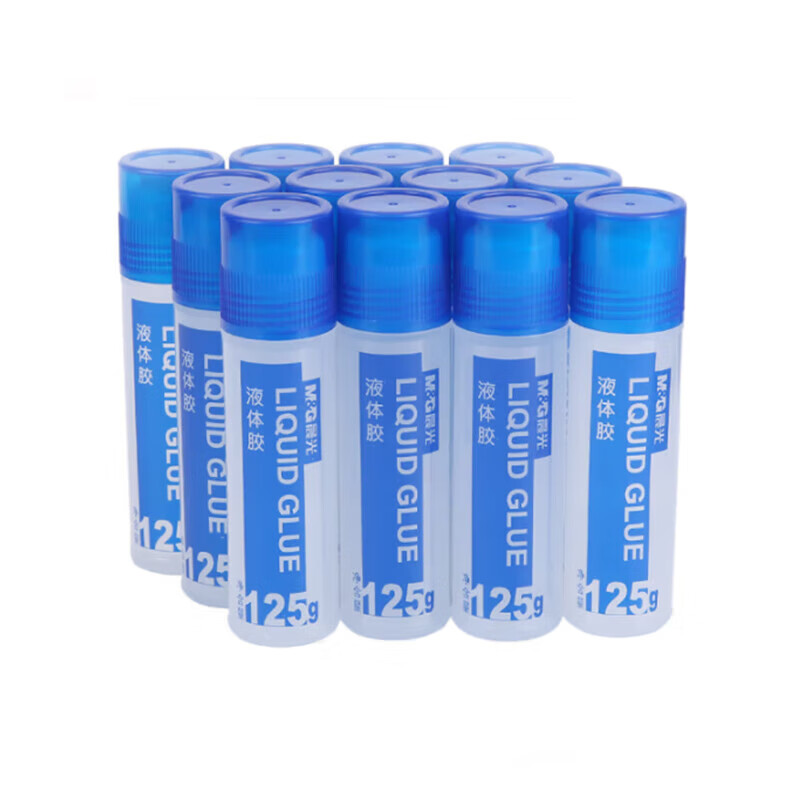晨光(M&G)液体胶水平头胶水 办公财务胶粘用品 学生通用胶水 125ml液体胶 12支装 AWG97003