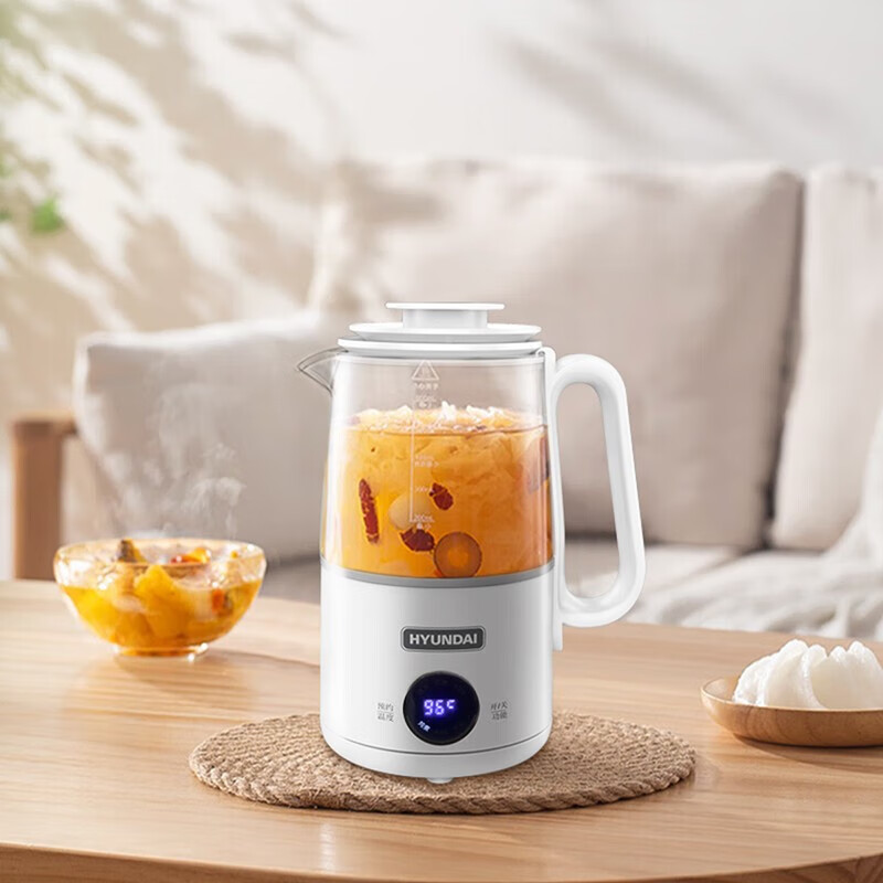 韩国现代（HYUDNAI）养生杯养生壶办公室小型家用多功能迷你养生杯花茶煮茶器QC-ZC0415A 白色