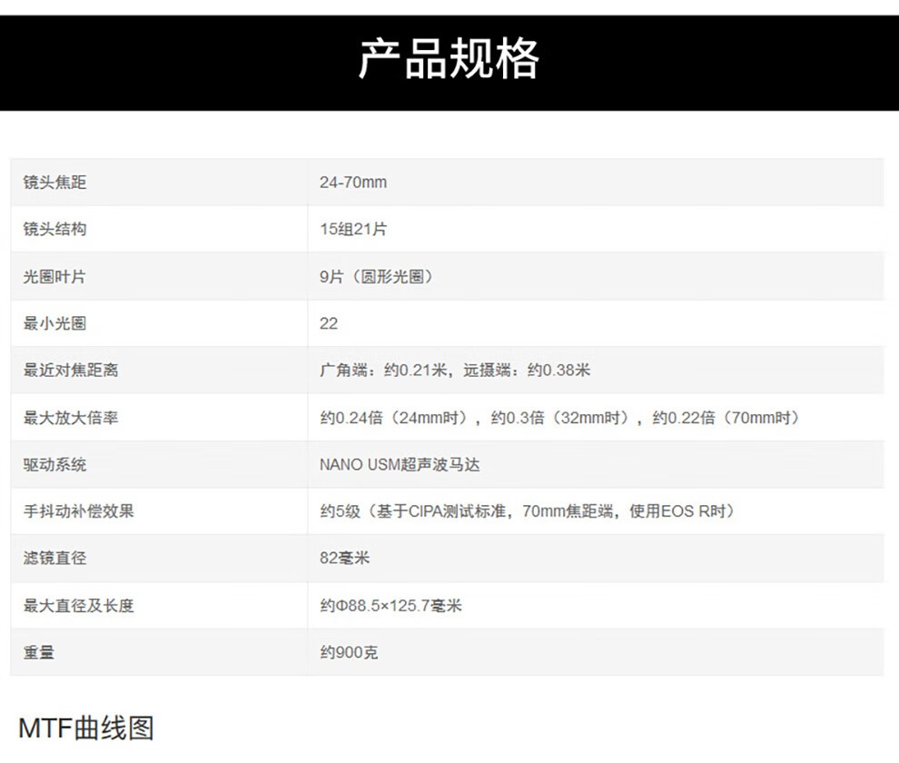 佳能 大三元镜头佳能原装镜头 EF24-70 F2.8 搭配原装UV镜