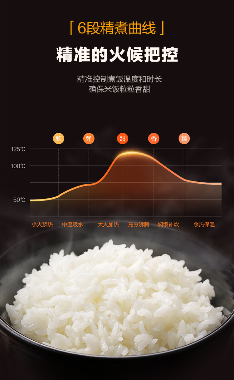 Midea美的智能电饭煲电饭锅家用5L大容量预约气动涡轮防溢锅金属机身蒸米饭锅-WFS5017TM（3-10人）
