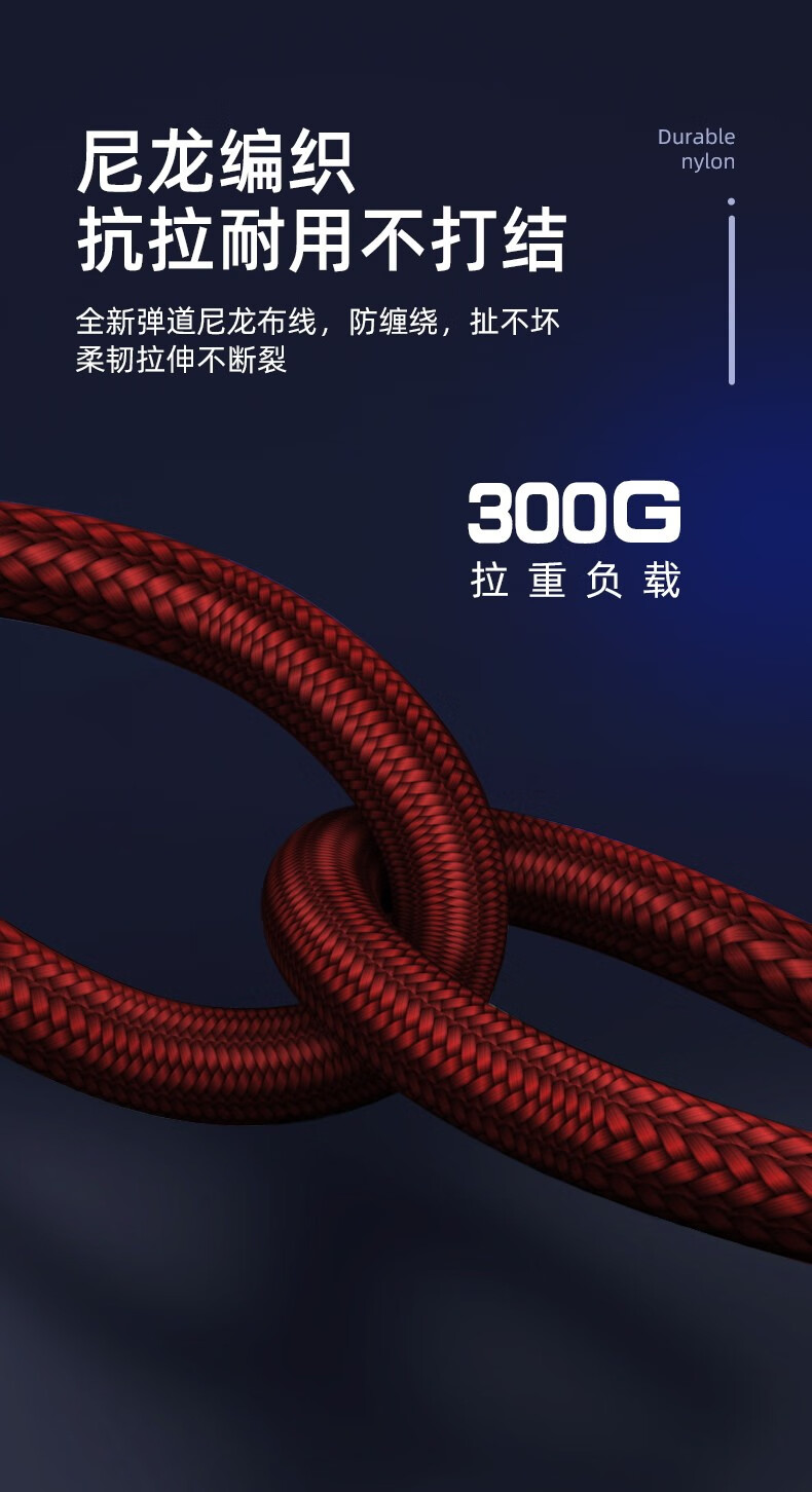 忆捷（EAGET）Type-C/安卓/苹果手机三合一快充充电线iPhone苹果充电线 墨绿