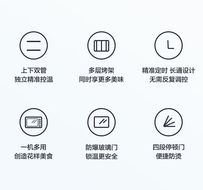 MideaPT25X5烤箱家用烘焙迷你小型电烤箱多功能全自动蛋糕25升大容量 亚光黑 家电