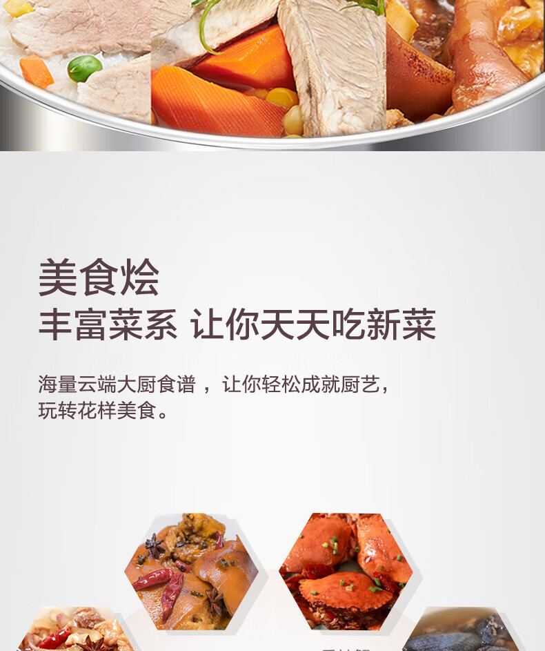 Midea美的电压力锅6L双胆高压锅 智能预约SS6042P 紫色