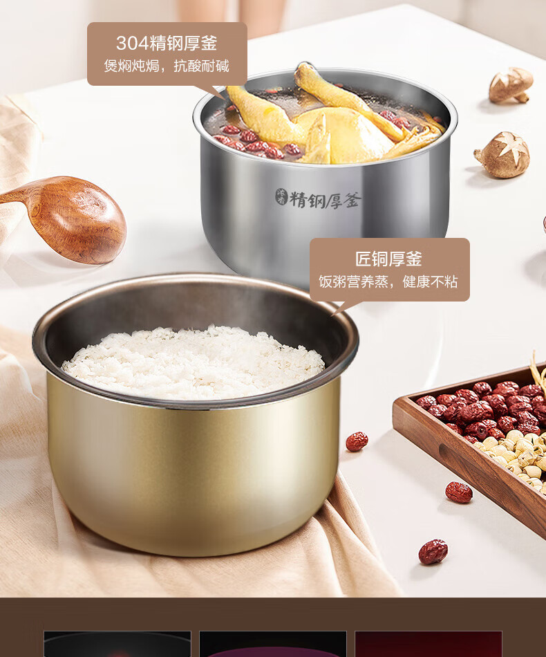 Midea美的电压力锅6L双胆高压锅 智能预约SS6042P 紫色