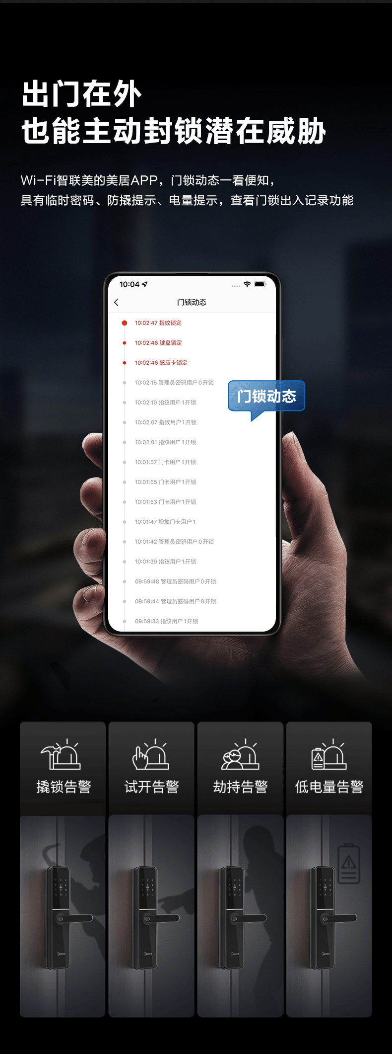 美的（Midea）香槟金 智能门锁家用防盗门指纹锁APP解锁C级锁芯S2 MMS-BF211-Z经典款
