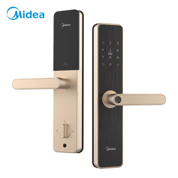 美的（Midea）香槟金 智能门锁家用防盗门指纹锁APP解锁C级锁芯S2 MMS-BF211-Z经典款