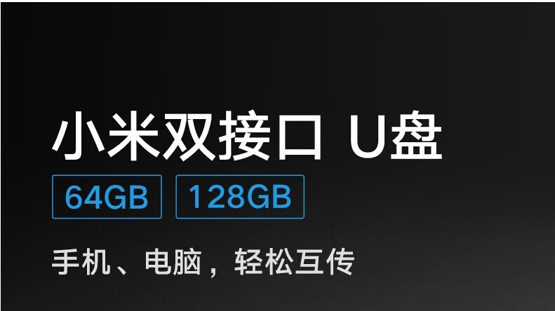 小米 双接口U盘手机电脑兼容USB3.2高速读写Type-C接口便携存储 小米双接口U盘 64G