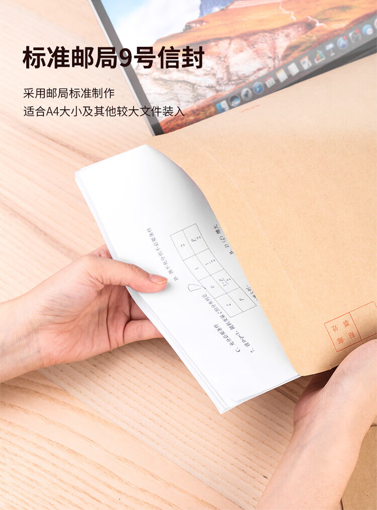得力(deli)9号A4牛皮纸大信封 邮局标准信封229*324mm （40/包）一包装 25201