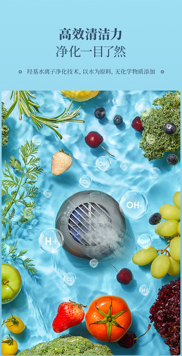 DonLim分类果蔬净化器  蔬菜水果 去农残净化机器 食材清洁 无线 双头二代升级款 DL-1271