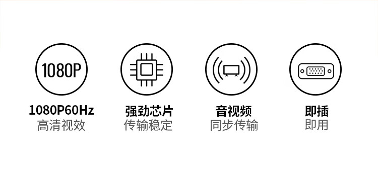 绿联（UGREEN）MM106 VGA转HDMI线转换器带音频 高清视频转接头 适用笔记本电脑连接电视显示器投影仪40213