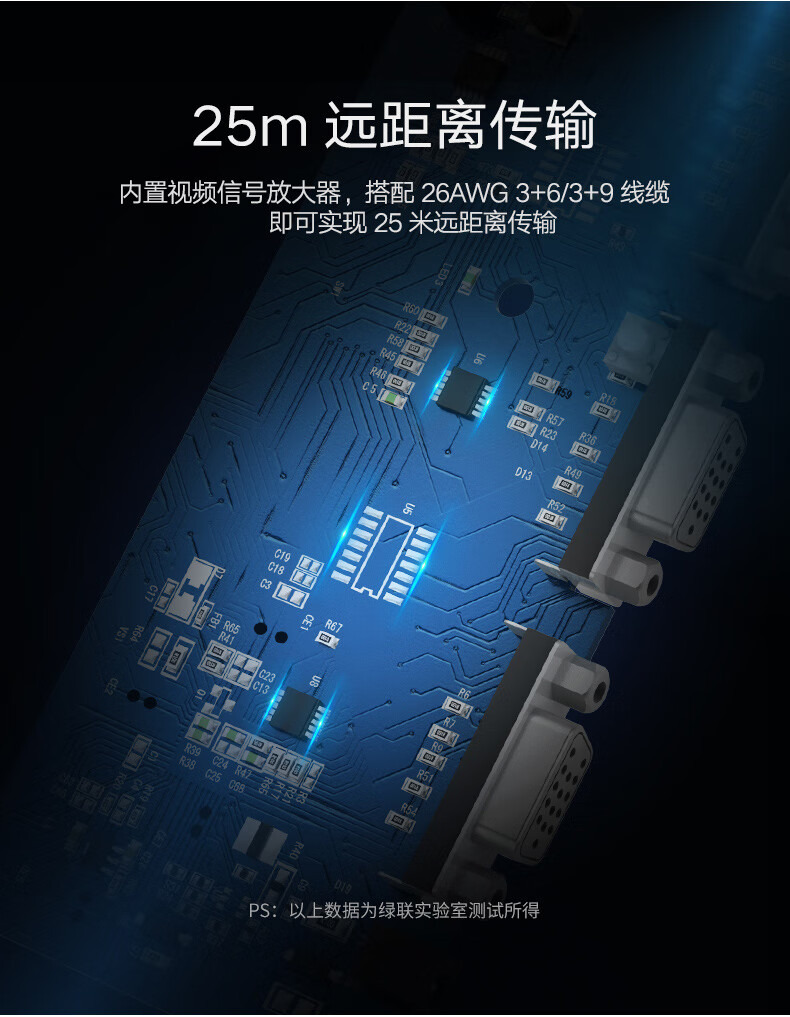 绿联（UGREEN）CM152 VGA分配器一分四 高清视频分屏器 显示器同屏扩展共享器 1进4出50292