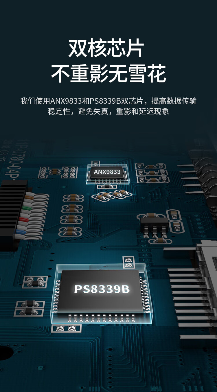 绿联MD108 dp转hdmi/DP转换器vga转接头苹果转HDMI+VGA 家装黑（10439）