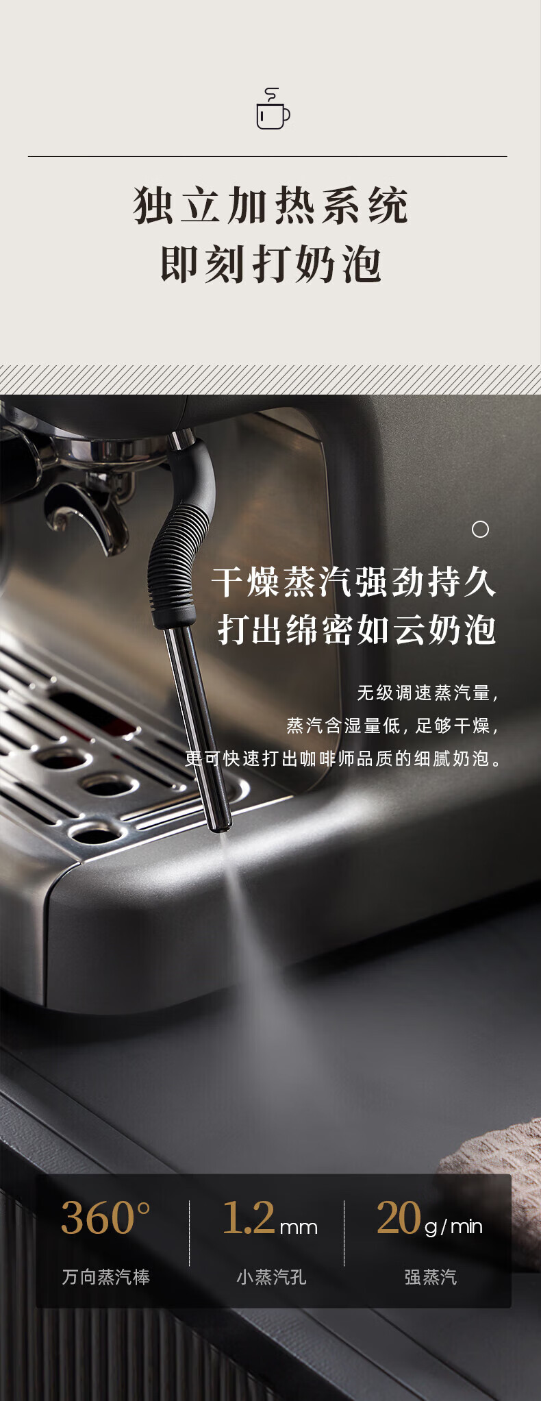 DonLim咖啡机 咖啡机家用  意式半自动 双锅炉双水泵 研磨一体 蒸汽打奶泡 DL-5700D