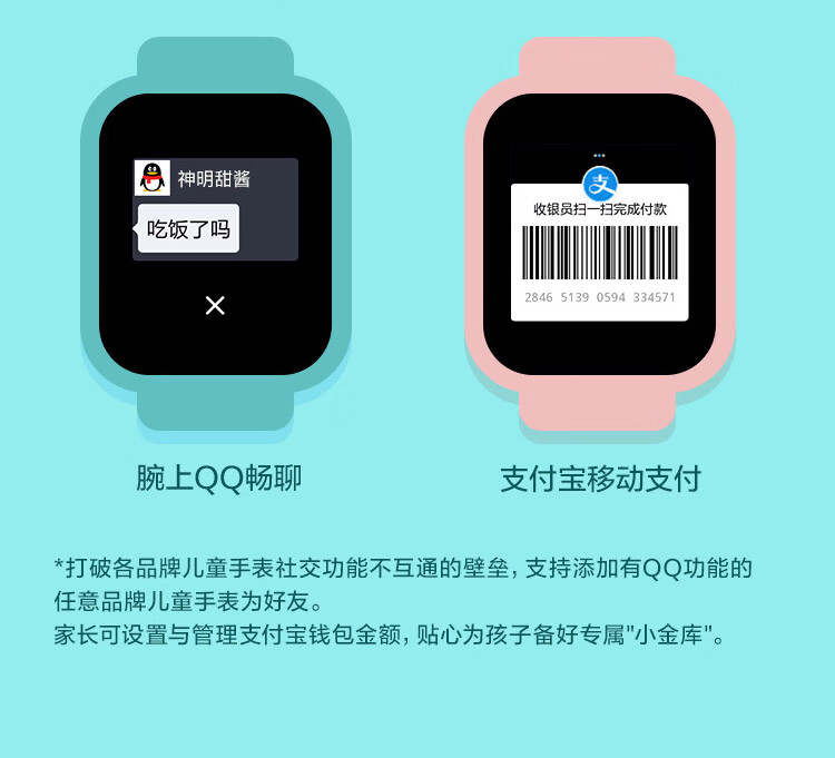 萤石 KW2儿童可视电话手表 防水GPS定位智能手表 学生儿童运动手表 4G全网通 视频拍照双摄手表 男女孩粉