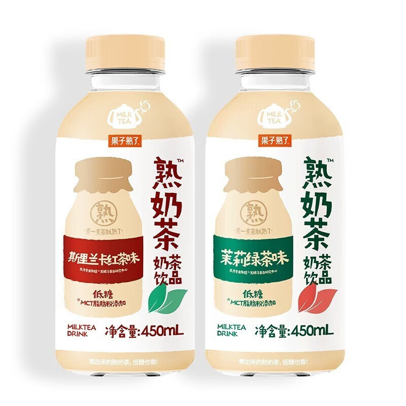 果子熟了 乳香熟奶茶饮料斯里兰卡茉莉绿茶味450ML*15瓶
