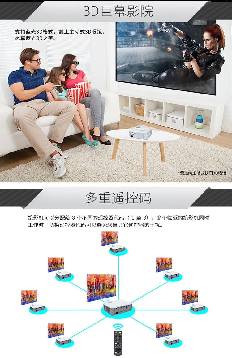 优派（ViewSonic）PA503SE 投影仪办公 投影机办公 高亮度 3D投影仪家用 教学投影仪 标配