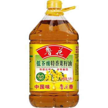 鲁花 食用油 家庭炒菜烹饪油 低芥酸特香菜籽油5L