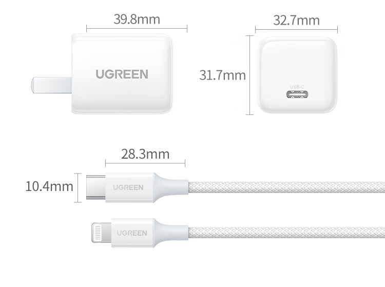 绿联（UGREEN）MFi认证苹果充电器iPhone14promax氮化镓线充套装30W快充头兼容PD20/27W