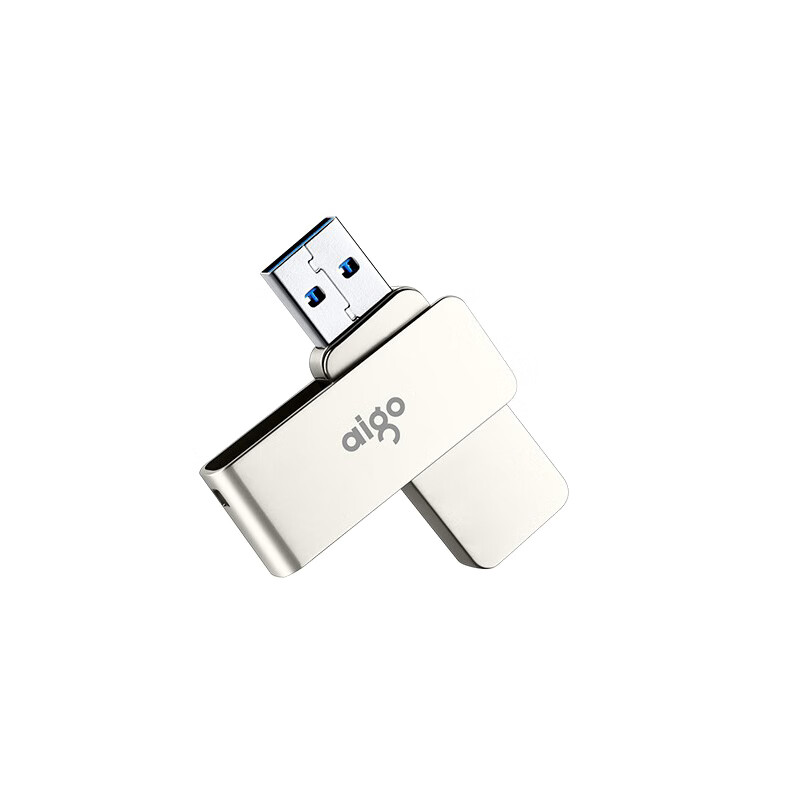 aigo 爱国者 32GB USB3.0 U盘 U330金属旋转系列 银色 快速传输