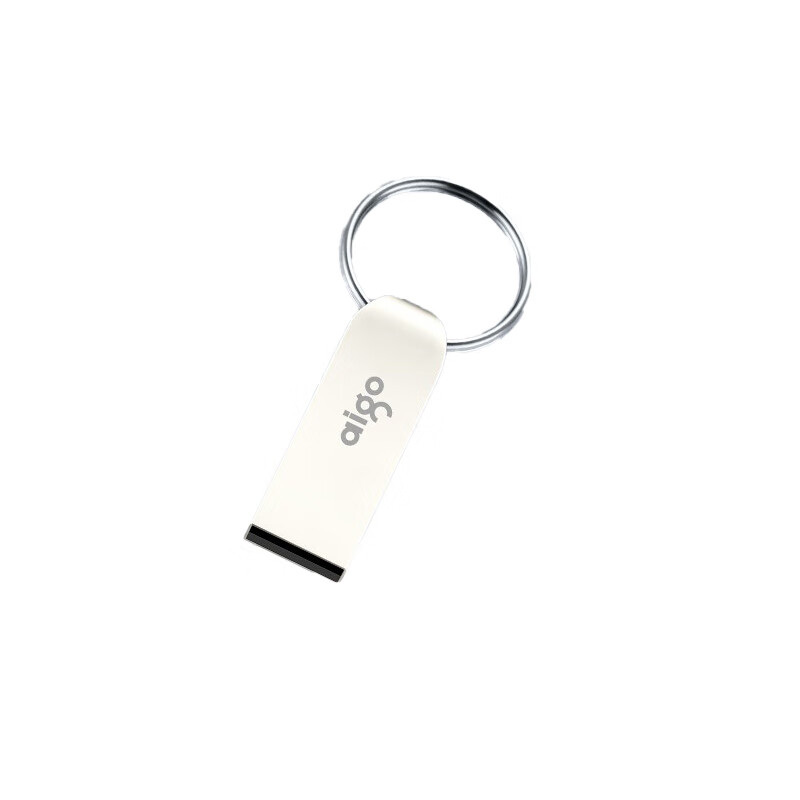 aigo 爱国者 64GB USB2.0 U盘 U268迷你款 银色 金属车载U盘