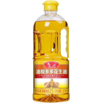 鲁花 食用油 家庭炒菜烹饪油 油酸多多花生油2L