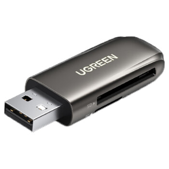 绿联（UGREEN）CM406 USB3.0高速读卡器 锌合金多功能二合一读卡器  双卡双读10911