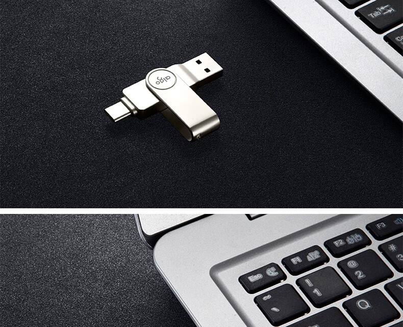 aigo U盘 U356 256GB 银色 USB3.4 金属U盘 车载U盘 一体封装