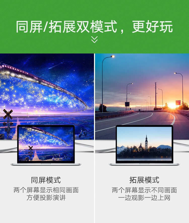 绿联（UGREEN）Type-c转HDMI转换器接电视投影仪 白色 Type-c转hdmi线1米 60824