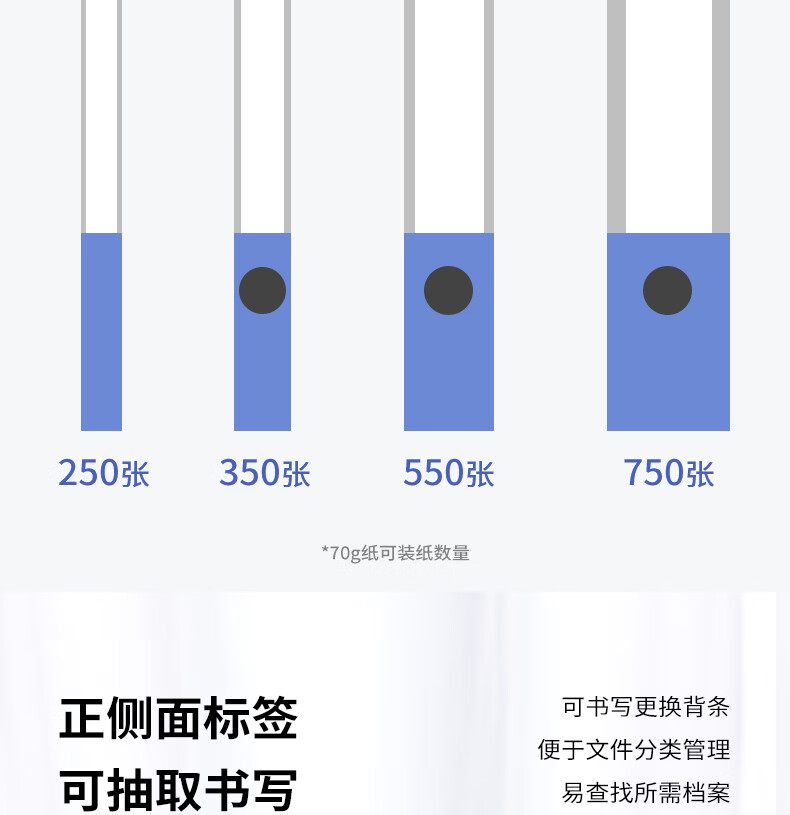 得力(deli) 55mmA4塑料文件盒 档案盒 加厚资料盒 财务凭证考试收纳 6个装 5683