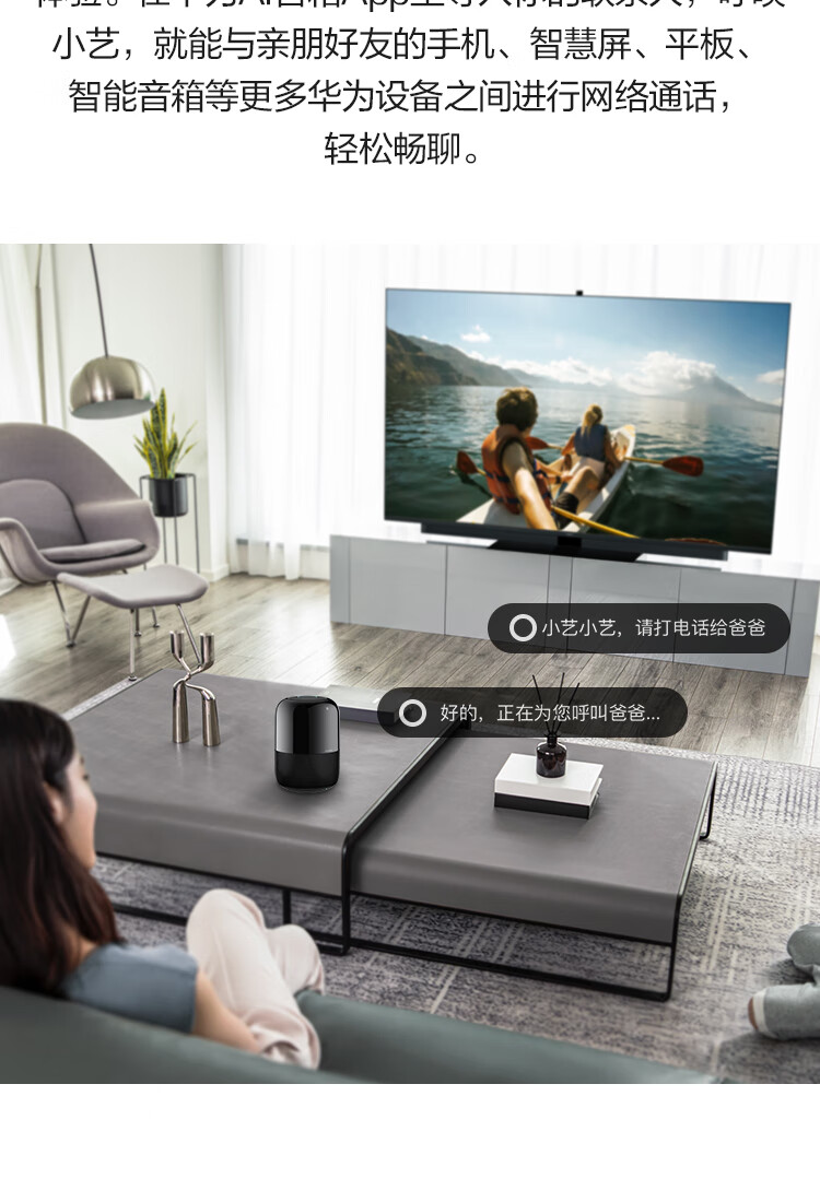 华为（HUAWEI）AI音箱2 电池版 智能音箱 Huawei Sound音质一碰传音 WiFi蓝牙音响 声控家电 星云白