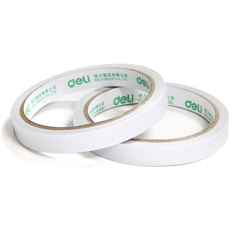 得力(deli) 棉纸双面胶带12mm*10y*80um 白 24卷/袋 30401