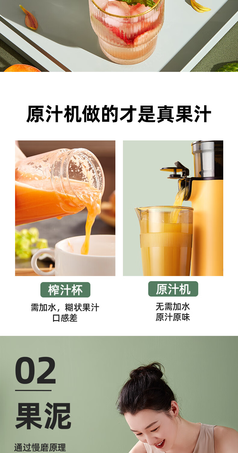 mokkom 磨客电动榨汁杯榨汁机家用迷你便携式多功能鲜炸果蔬料理机搅拌机果汁机MK-SJ001-H3潮酷黄