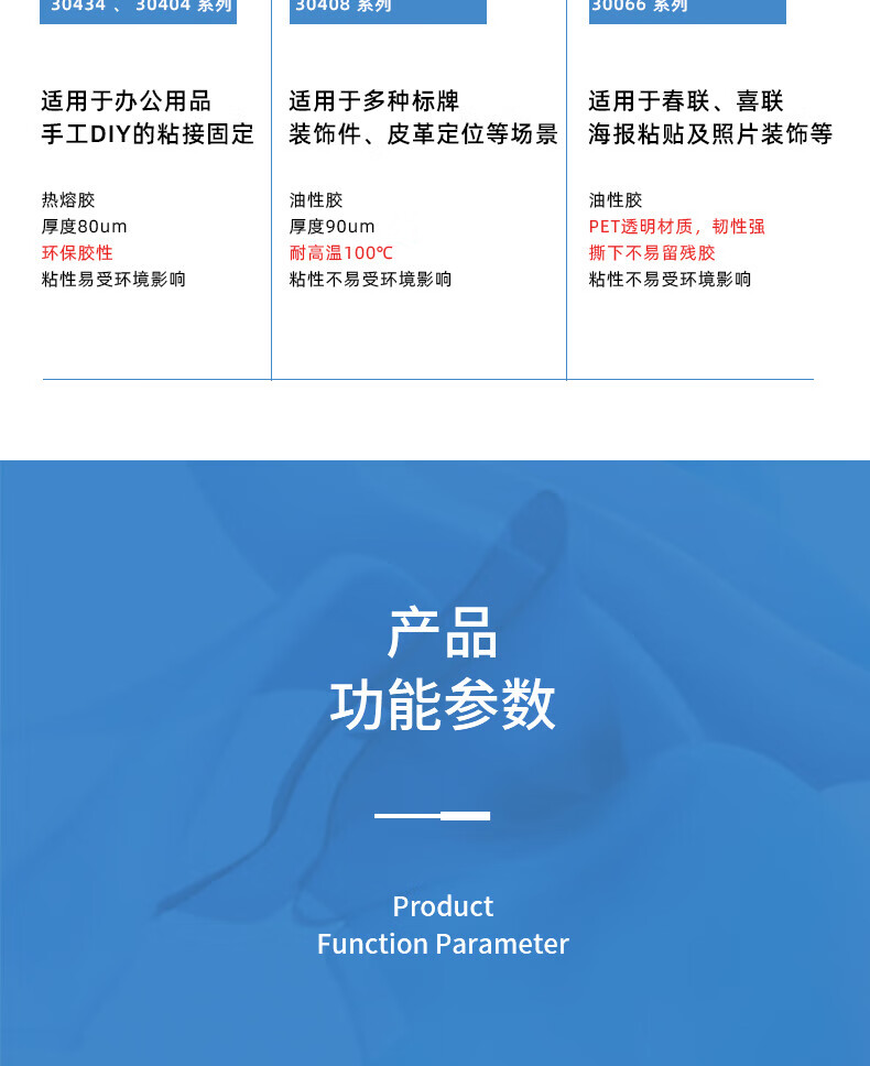 得力(deli) 高粘性双面胶带 双面棉纸胶带 18mm*10y*80um 白 1卷/袋 5袋装 30406
