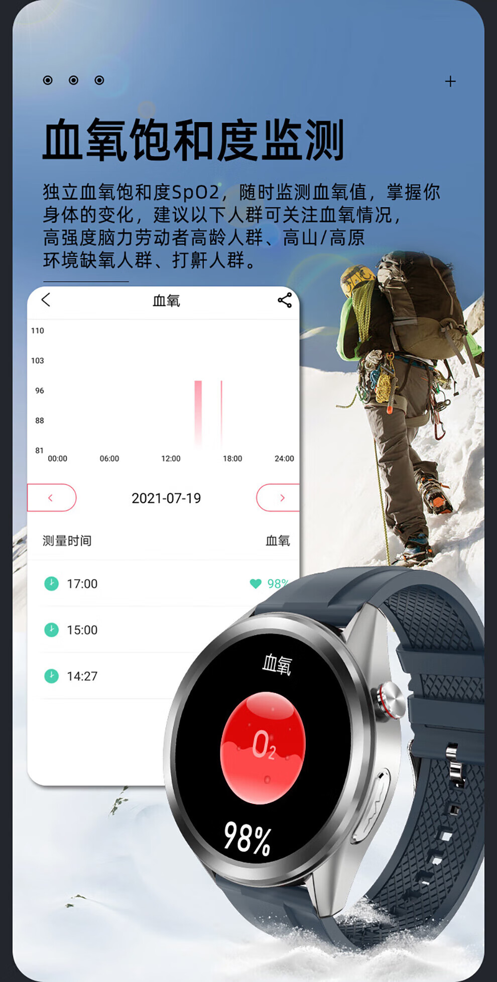 纽曼（Newsmy）血压智能手环 W10 精准心率血压血氧检测睡眠体温监测 防水运动男女测量