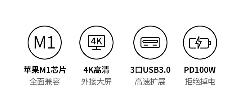 绿联（UGREEN）70495通用iPadPro苹果M1/MacBook电脑手机 Type-C扩展坞 USB-C转HDMI线转换器 投屏转接头