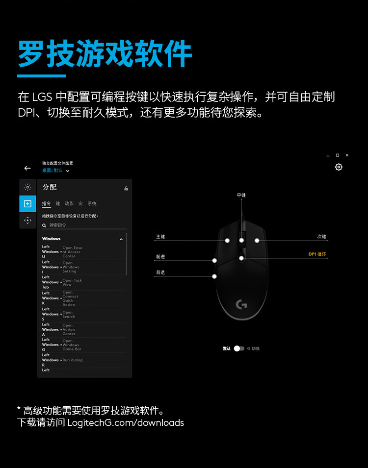 罗技（Logitech）G304 LIGHTSPEED 无线游戏鼠标 电竞吃鸡鼠标 轻质便携 绝地求生鼠标宏编程 白色