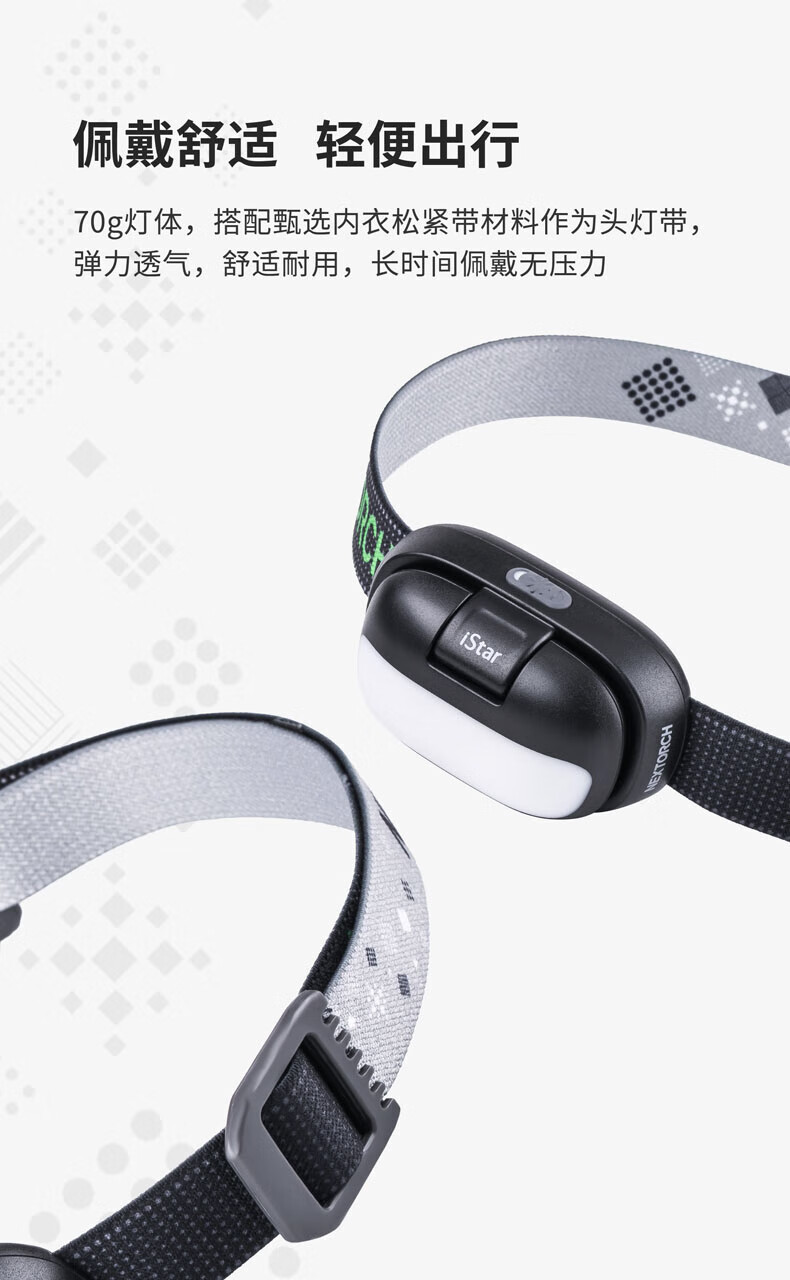 NEXTORCH IStar翻盖无极调光头灯强光高亮露营徒步夜钓可充电头戴式户外头灯儿童头灯 iStar头灯