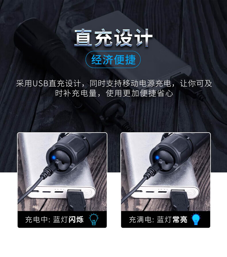 NEXTORCH TA41强光手电筒战术防身手电破窗直充2600流明高亮手电sos户外手电筒 TA41