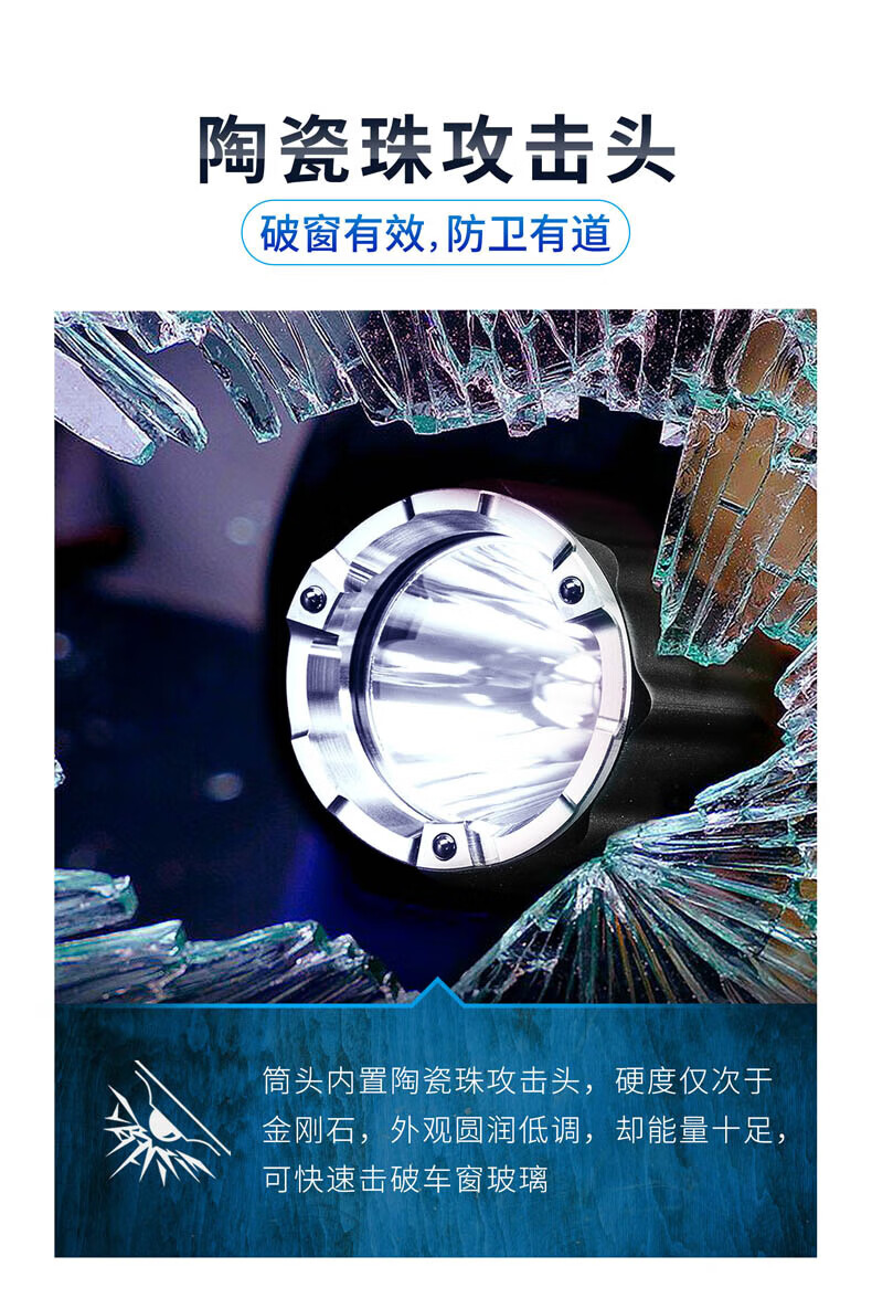 NEXTORCH TA41强光手电筒战术防身手电破窗直充2600流明高亮手电sos户外手电筒 TA41