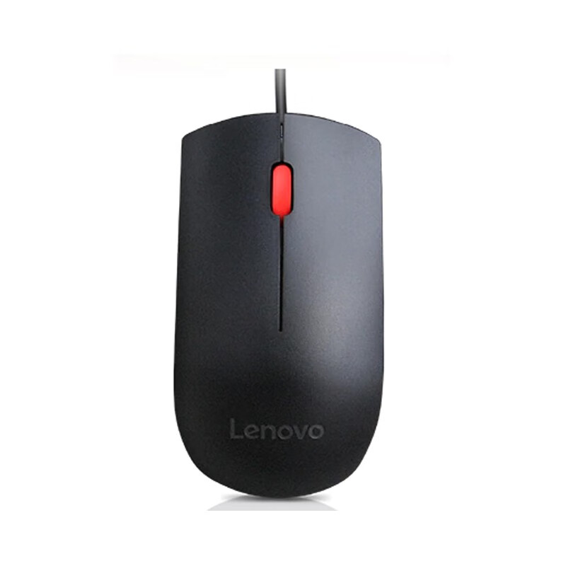 联想（lenovo）有线鼠标 光电大鼠标 1600dpi 办公设计 黑色 4Y50R20863