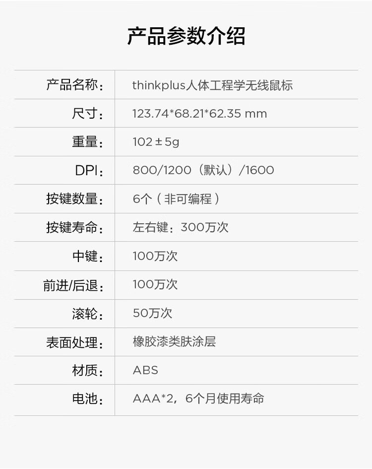 联想（Lenovo）Think 无线鼠标 笔记本电脑办公鼠标 人体工学垂直无线鼠标 黑色 36003450