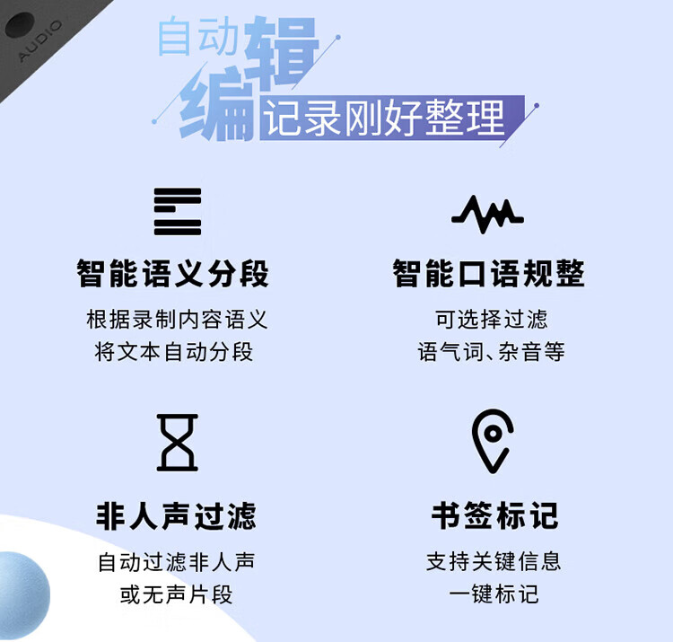 科大讯飞（iFLYTEK）AI智能录音笔SR101转写 中英文实时互转   16G+云储存 星空灰