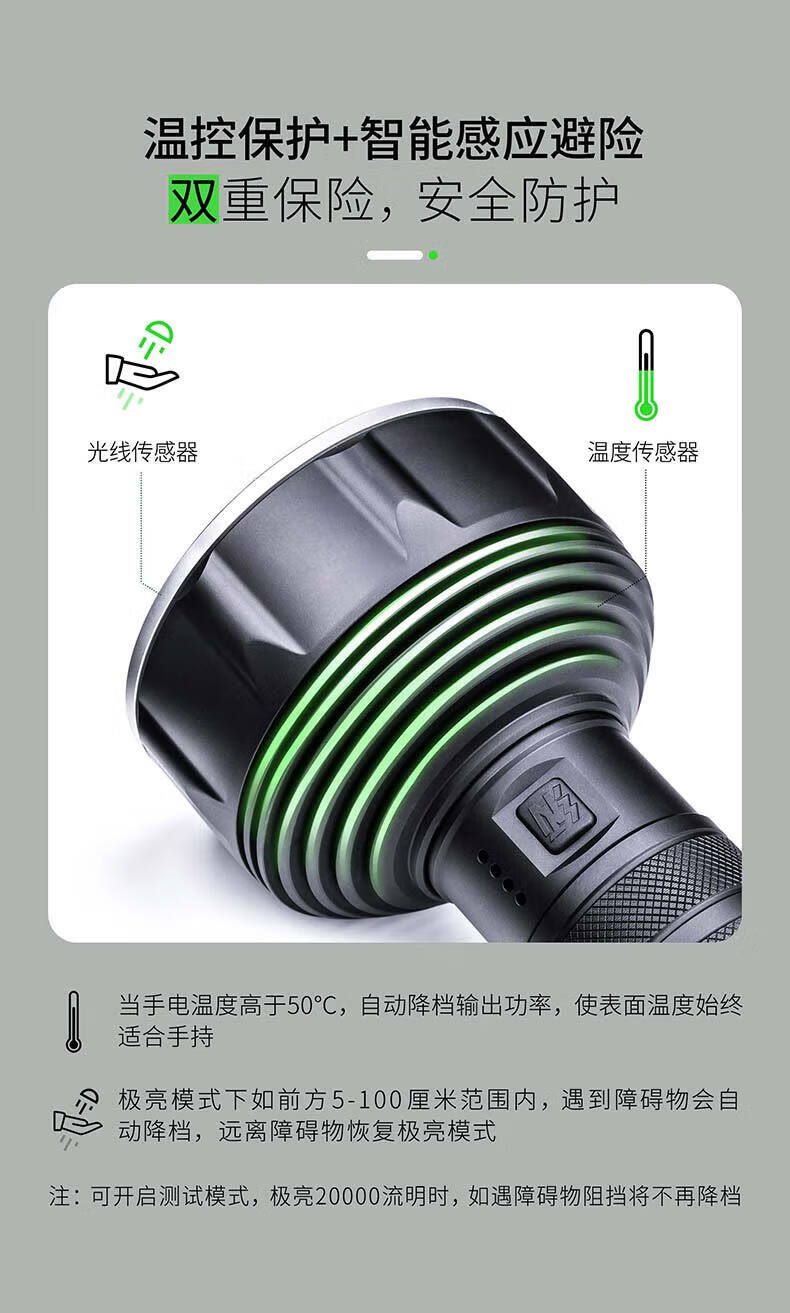 NEXTORCH 圣火31强光搜索手电筒大型户外救援探洞手电探照灯巡逻灯20000流明可充电