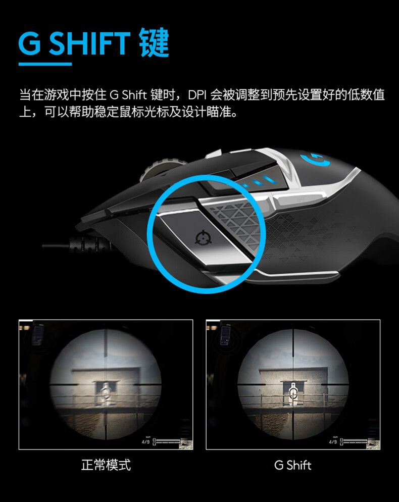 罗技（Logitech） G502HERO熊猫限定版游戏鼠标有线电竞机械电脑RGB可配重 SE吃鸡FPS