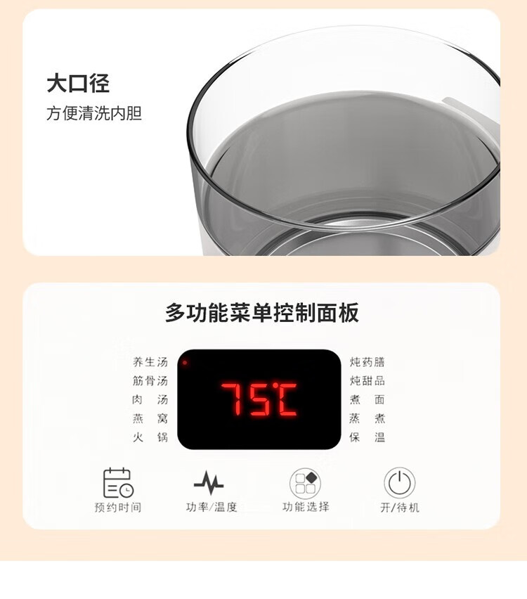 利仁（Liven）养生壶 电炖锅 电火锅 燕窝炖盅 电煮锅 婴儿煮粥锅熬粥YSG-D2003